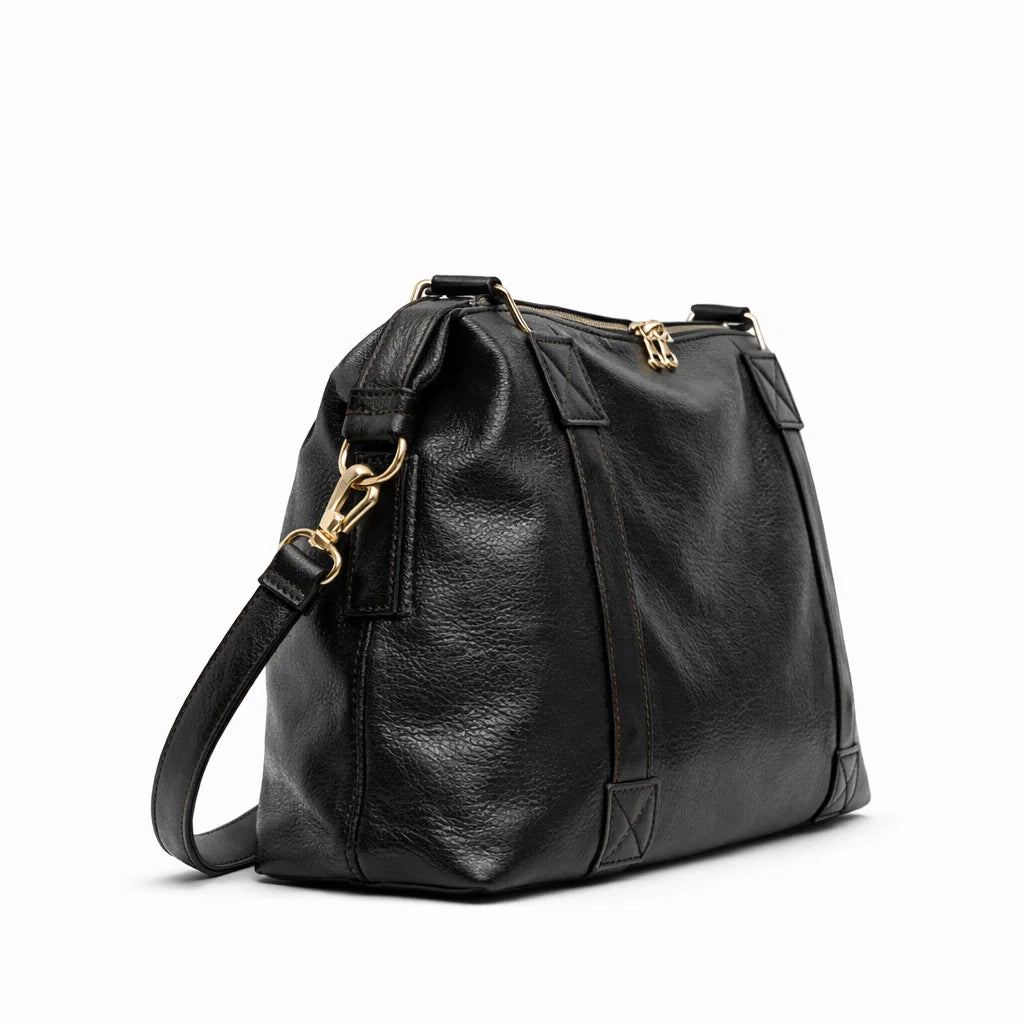 Women's Genuine Leather Crossbody Bag - Black - Elsworth