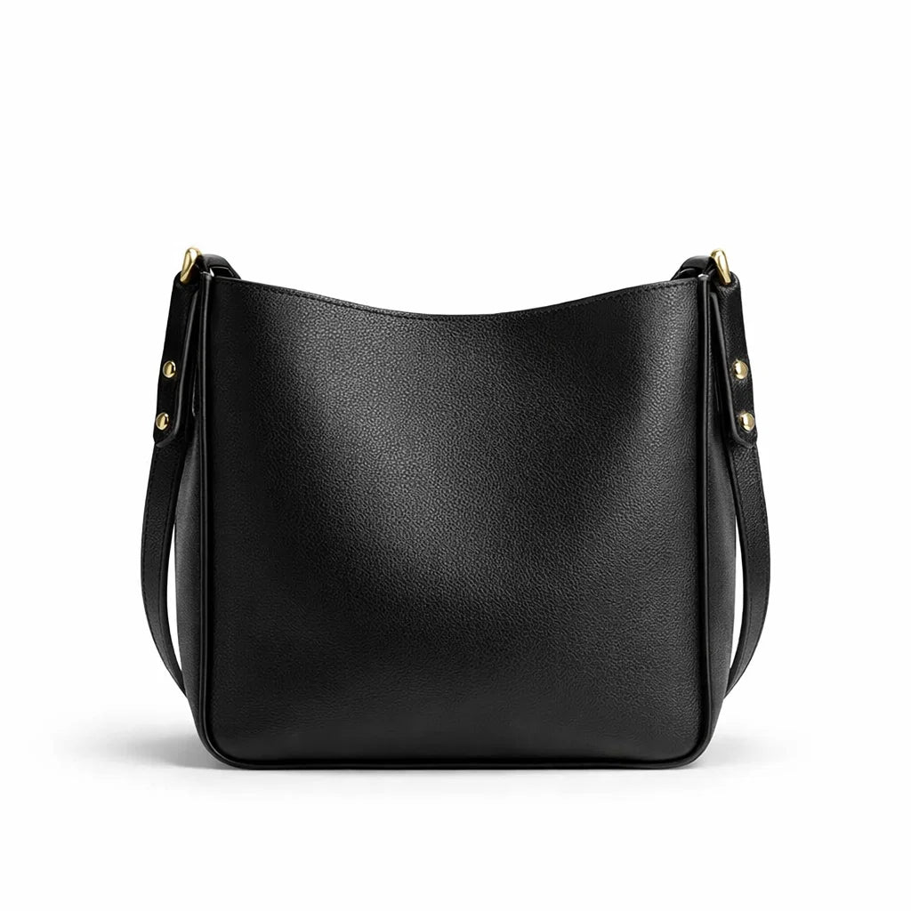 Women's Genuine Leather Messenger Bag - Black - Ellesmere