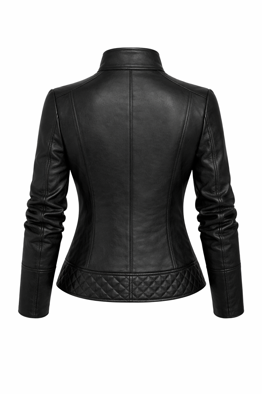 Women's Real Leather Quilted Biker Jacket – Opulence