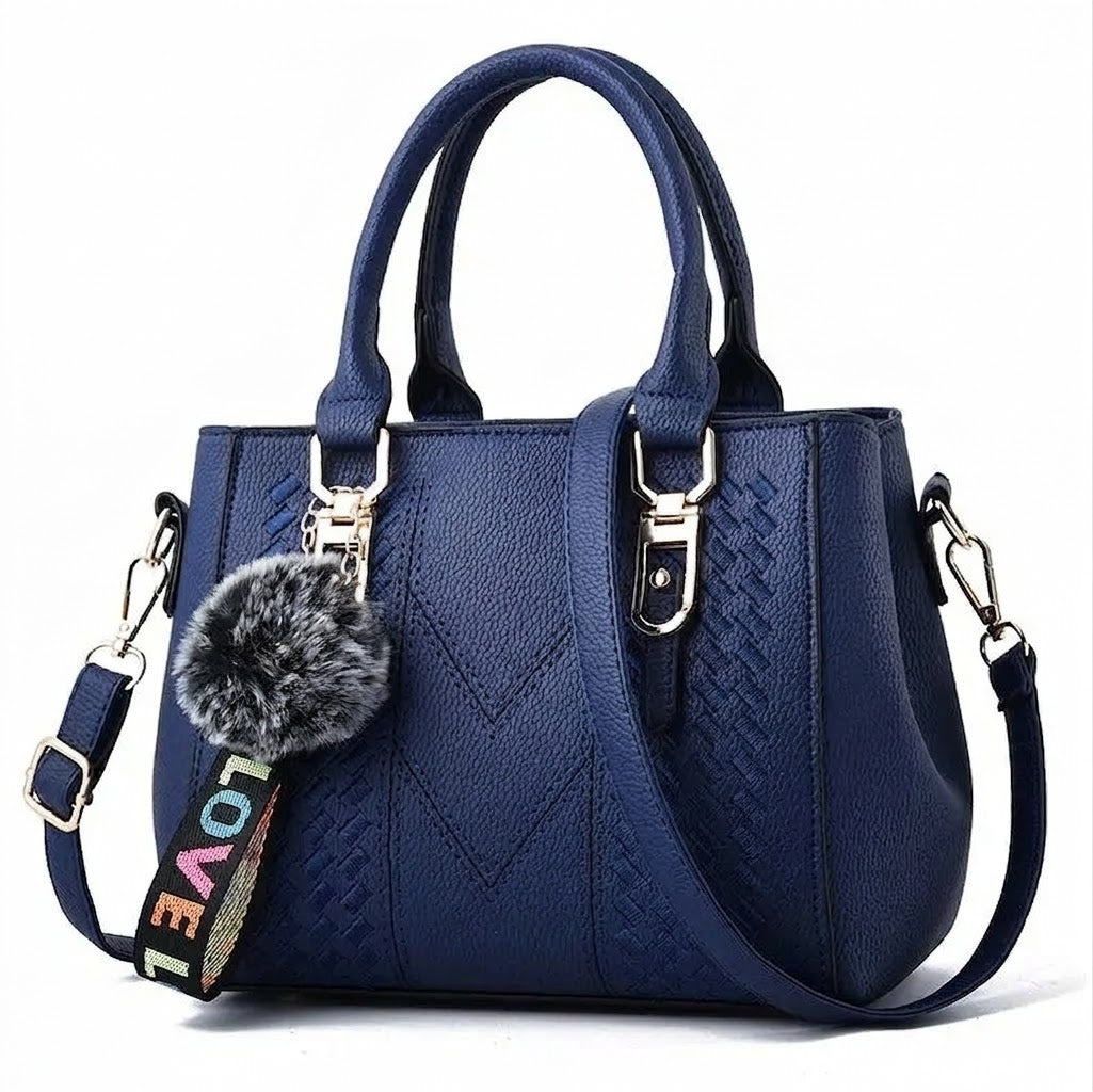 Women's Genuine Leather Top Handle Bag - Cherry