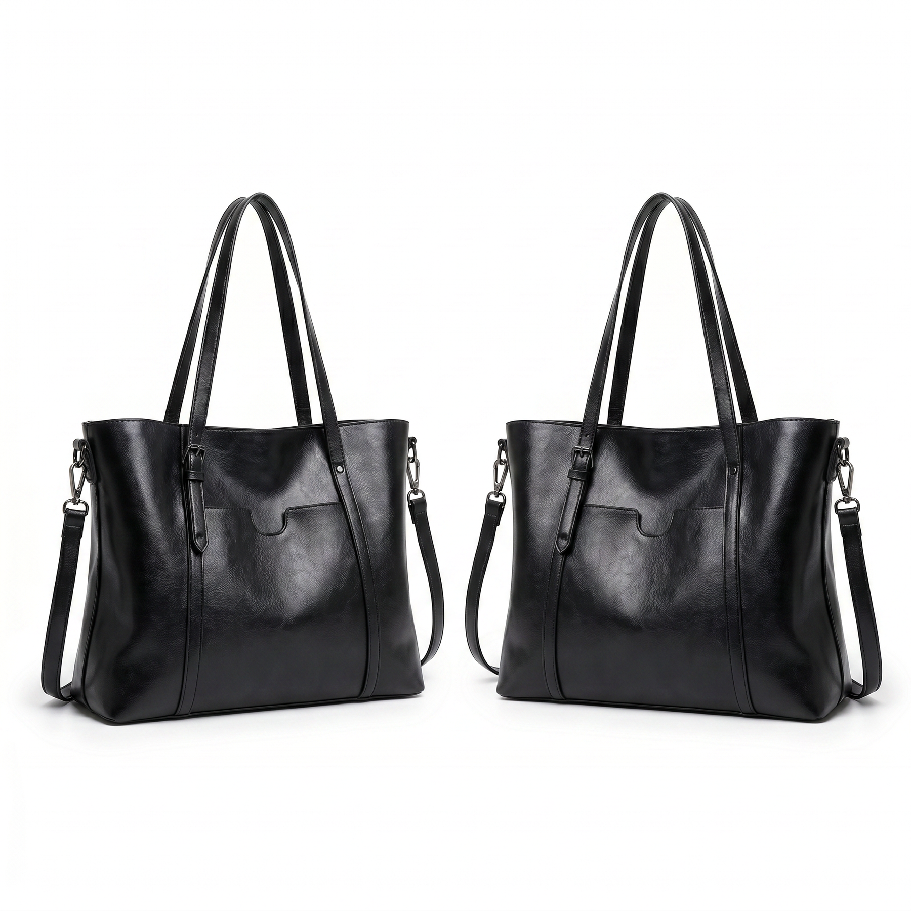 Women's Genuine Leather Messenger Bag - Elegant Woman (2 in 1)