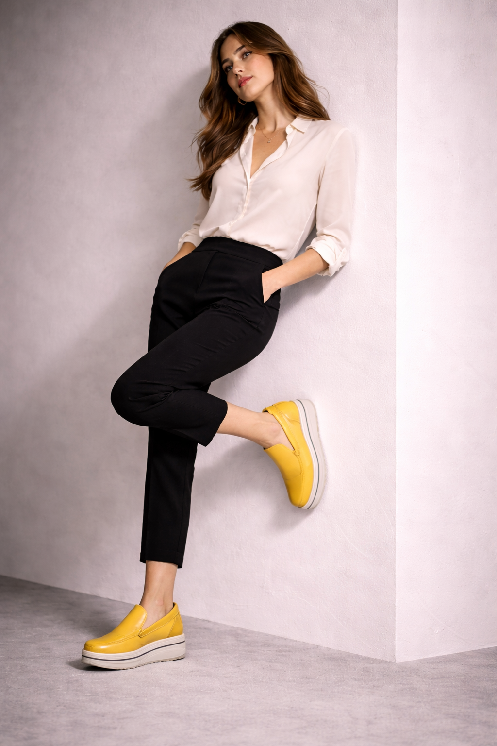 Women's Genuine Leather Platform Loafers – Maria