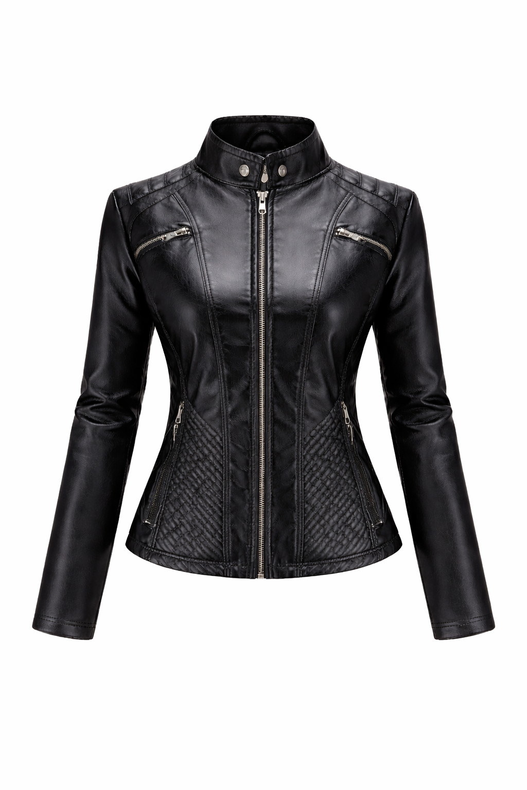 Women's Real Leather Quilted Biker Jacket – Sentinels
