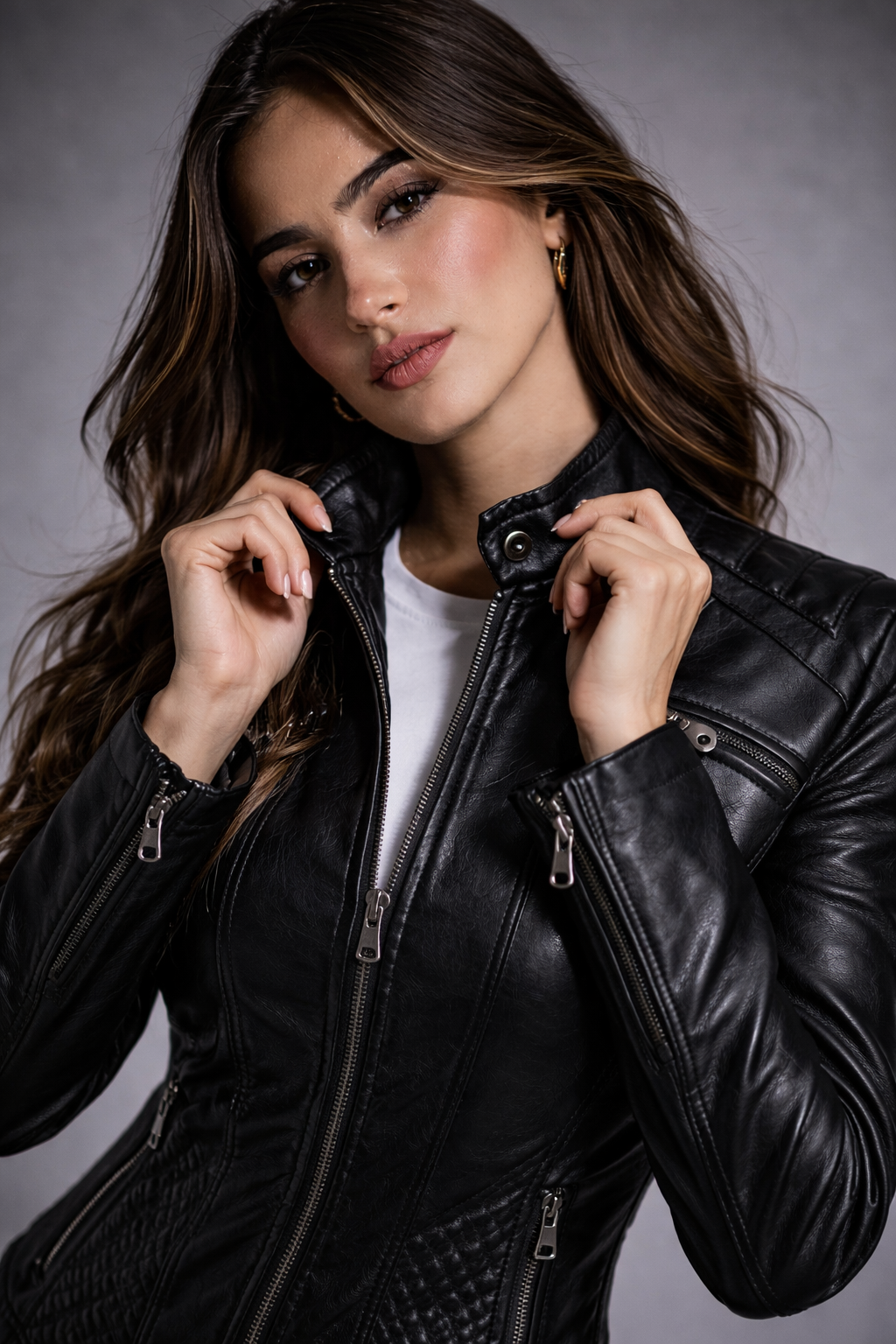 Women's Real Leather Quilted Biker Jacket – Sentinels