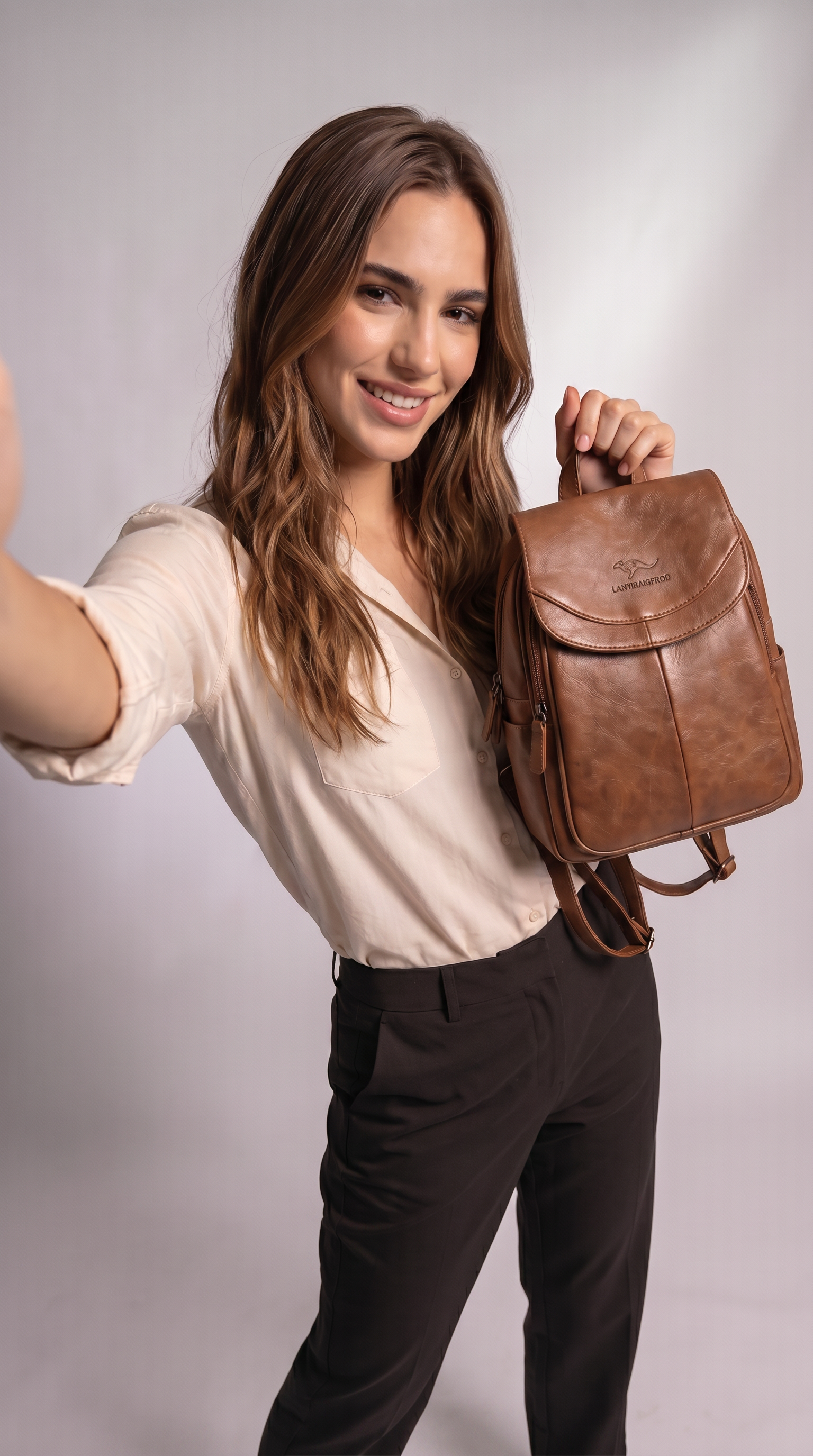 Women's Italian Genuine Leather Backpack - Eco