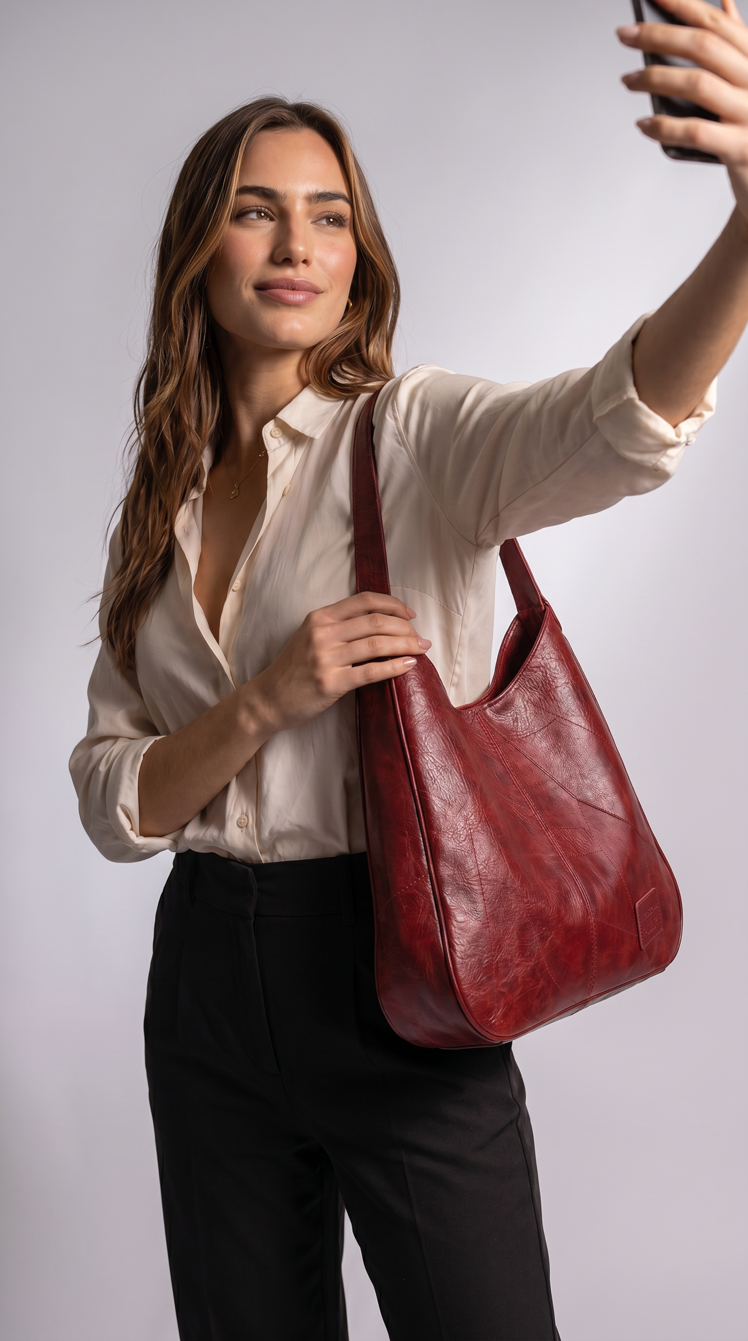 Women's Genuine Leather Hobo Bag - Berlim