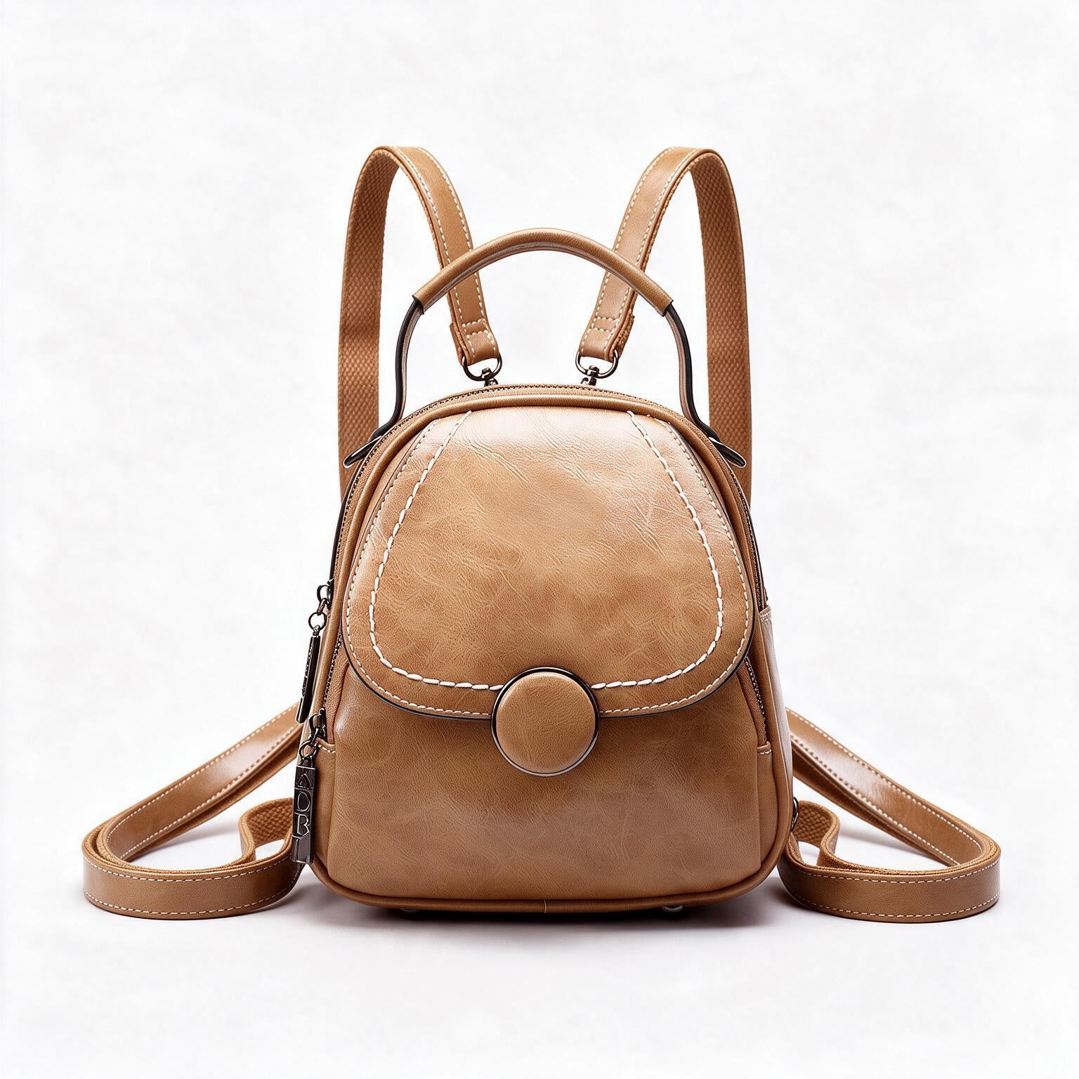 Women's Genuine Leather Mini Backpack - Cricket