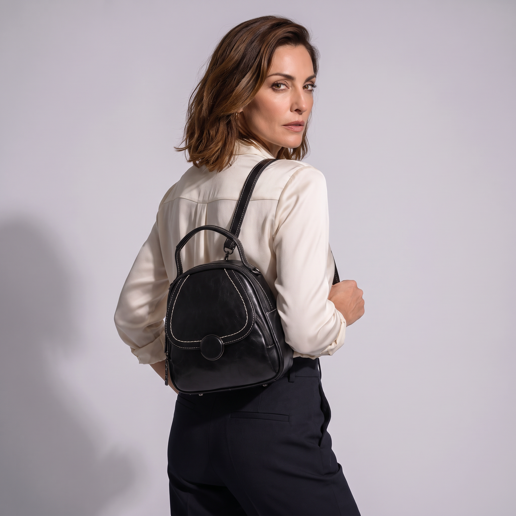 Women's Genuine Leather Mini Backpack - Cricket