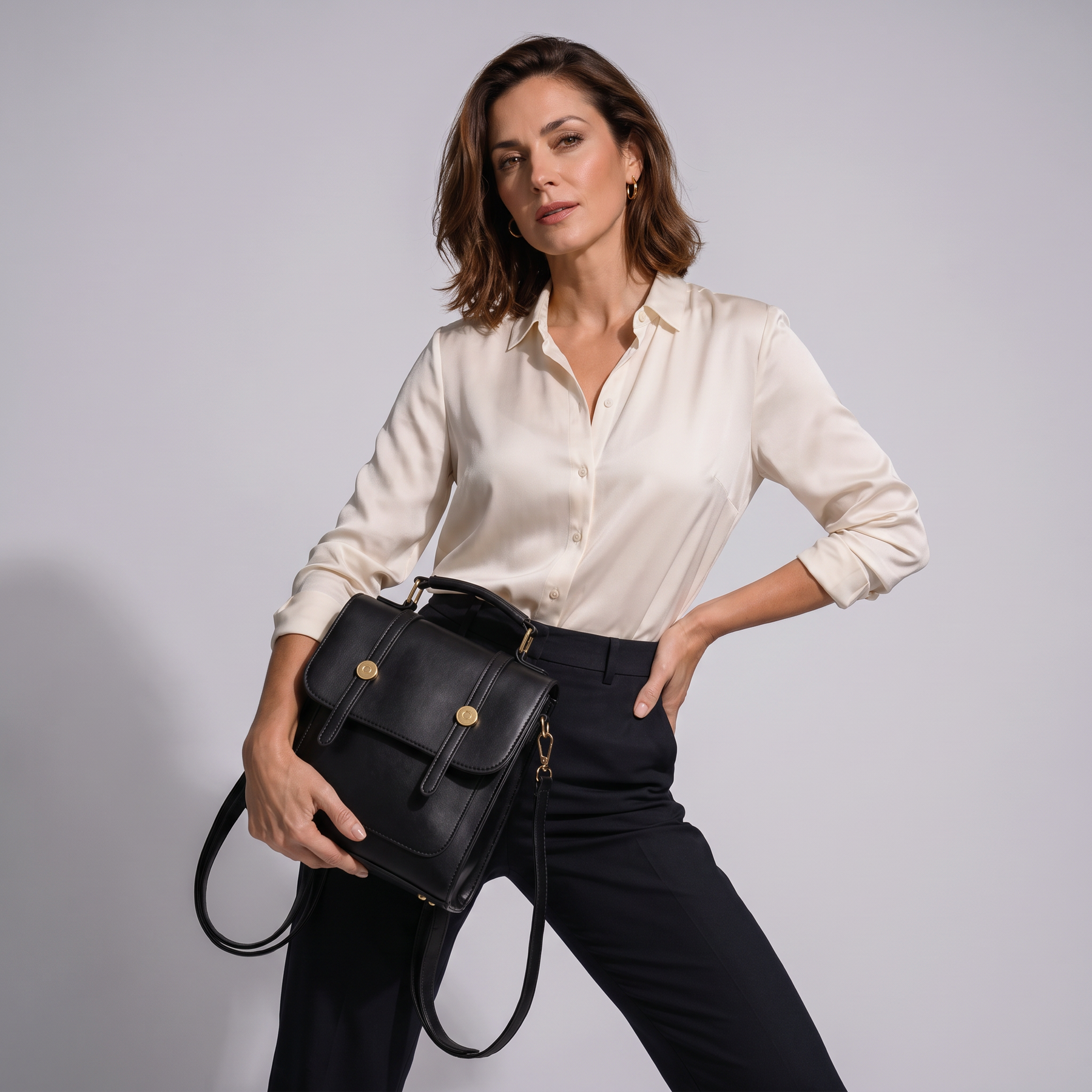 Women's Genuine Leather Mini Backpack - Poppy