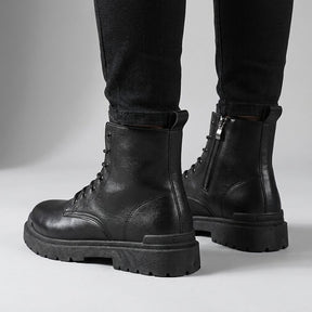 Back view of Matthis boots showing the pull tabs and inner side zips