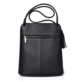 Back of the Solveig bag with the horizontal zip pocket and centre seam