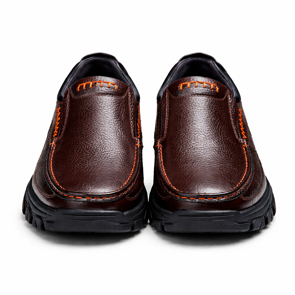 Men's Genuine Leather Platform Loafers - Active Comfort