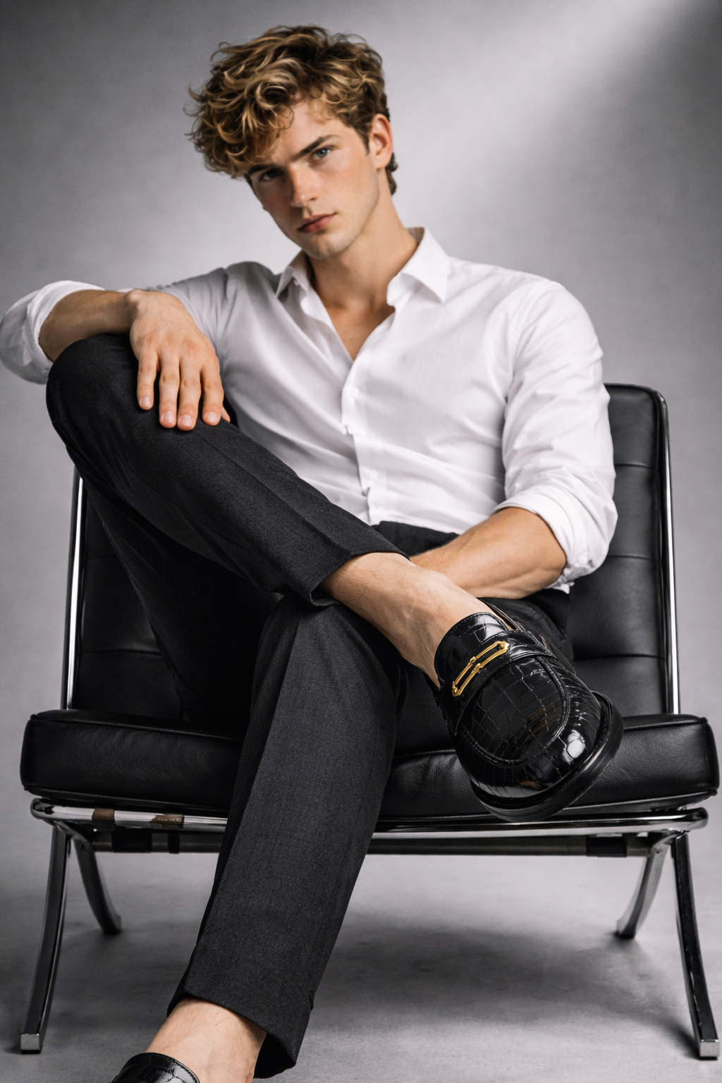 Men's Genuine Leather Platform Loafers - Aligatort Style