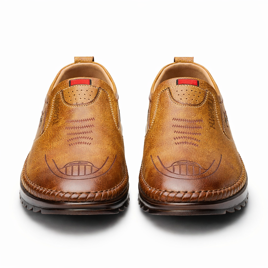 Men's Genuine Leather Platform Loafers - Kingsley