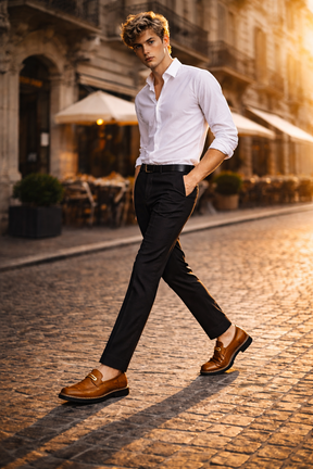 Men's Genuine Leather Platform Loafers - Legatto Style