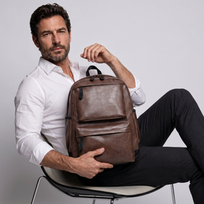 Men's Leather Backpack - Dusk