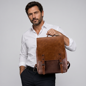 Men's Leather Backpack - Mature