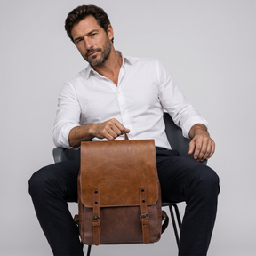 Men's Leather Backpack - Mature