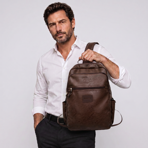 Men's Leather Backpack - Mossway