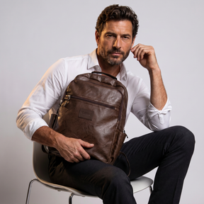 Men's Leather Backpack - Mossway