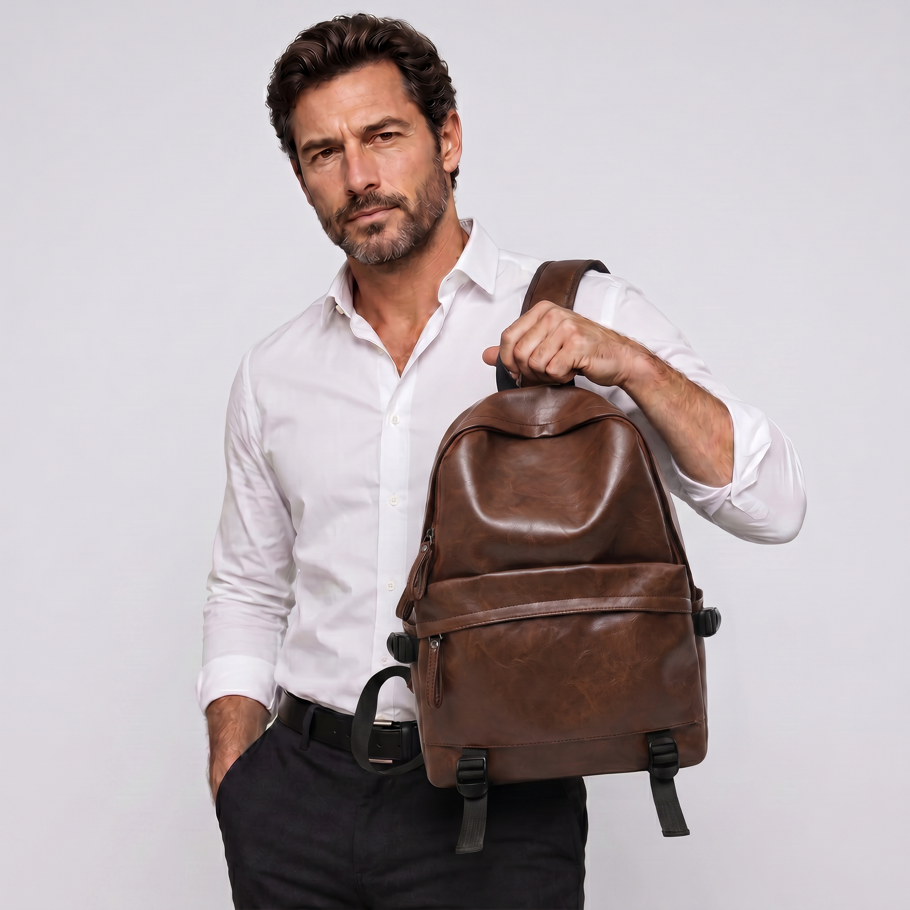 Men's Leather Backpack - Pelham