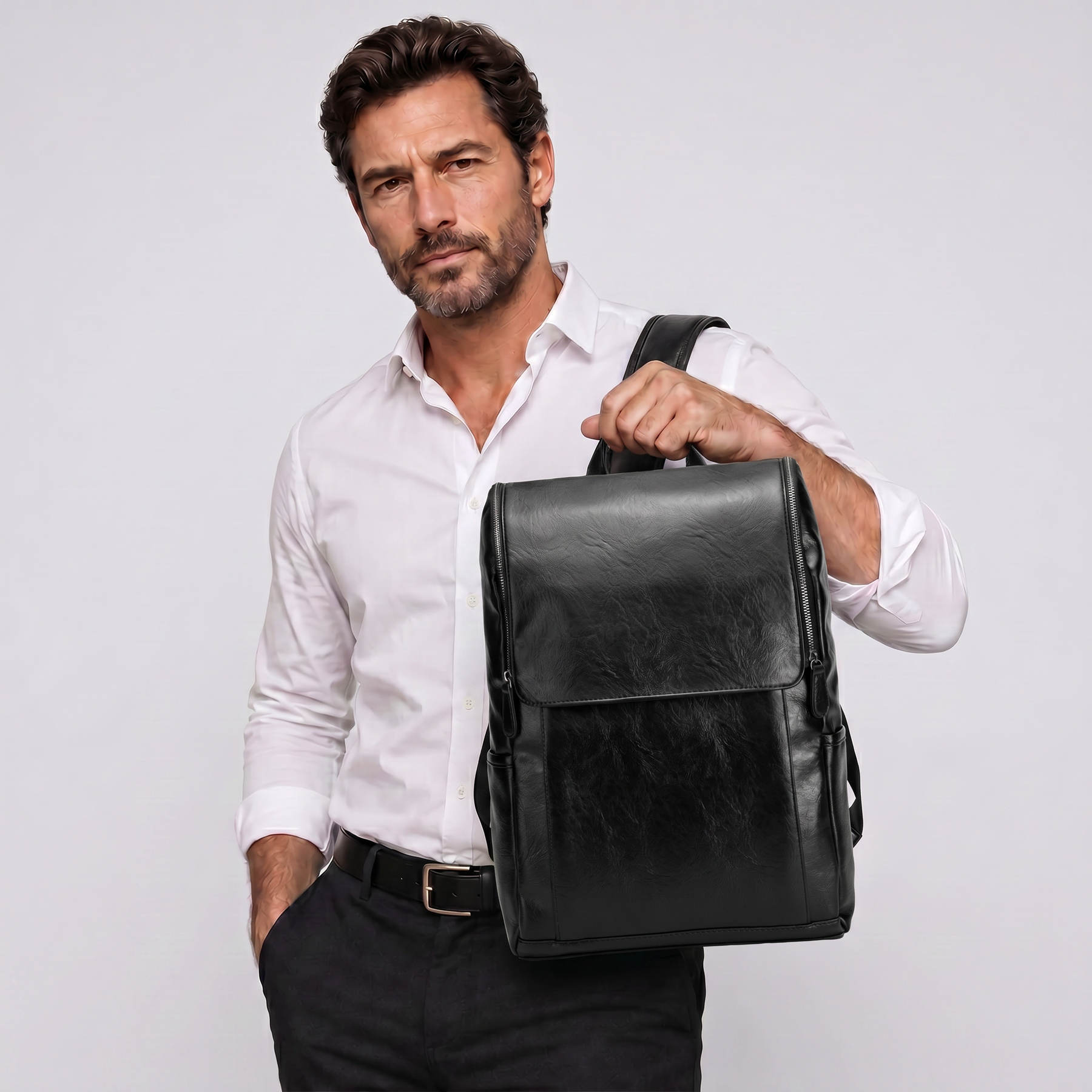 Men's Leather Backpack - Rage