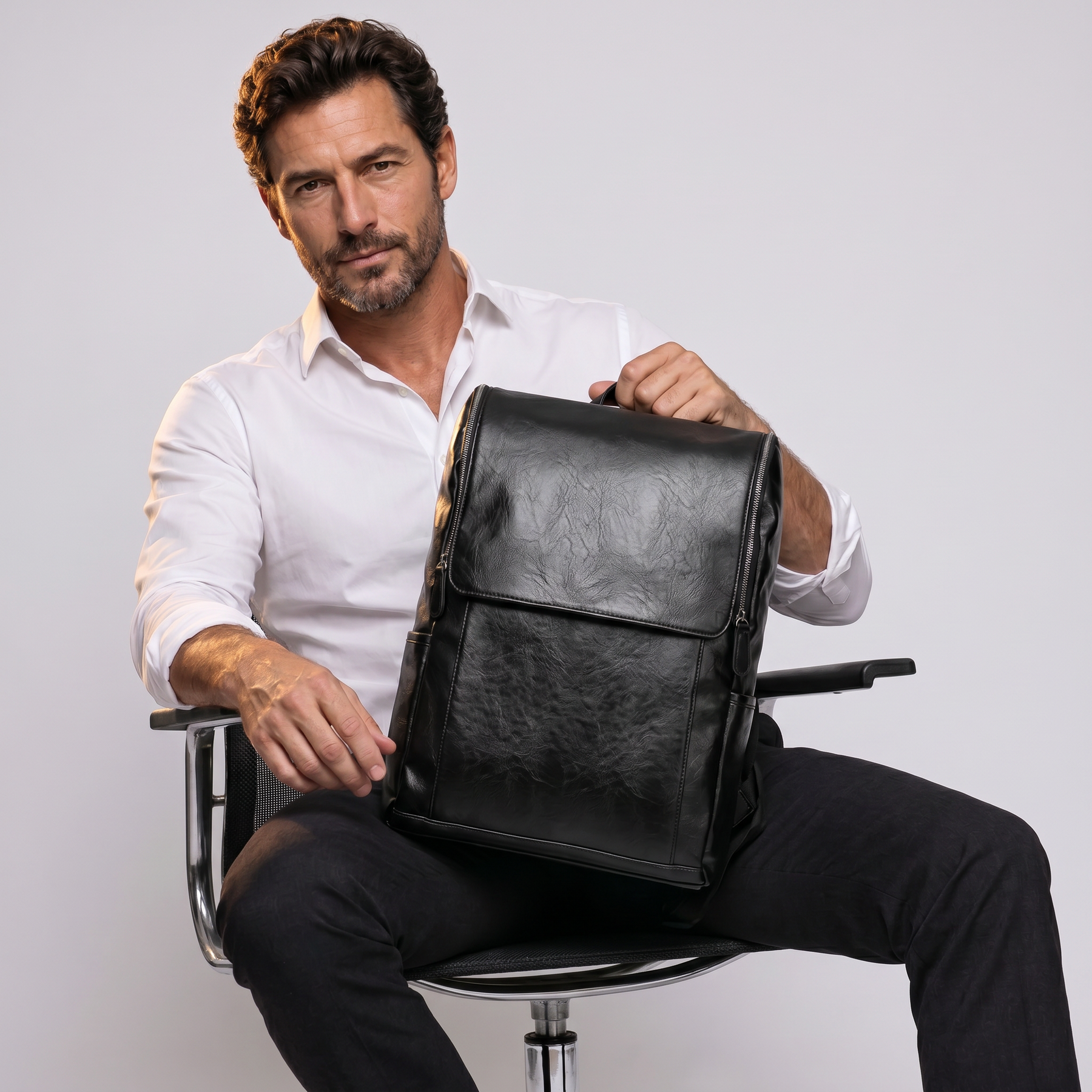 Men's Leather Backpack - Rage
