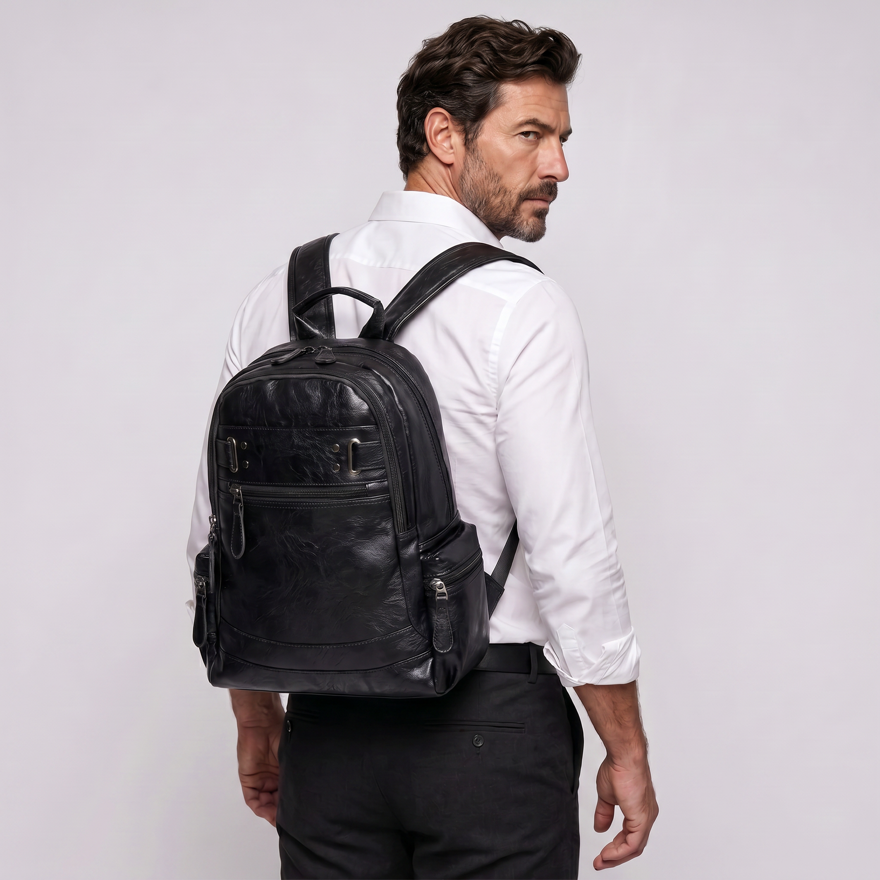 Men's Leather Backpack - Ridgeway