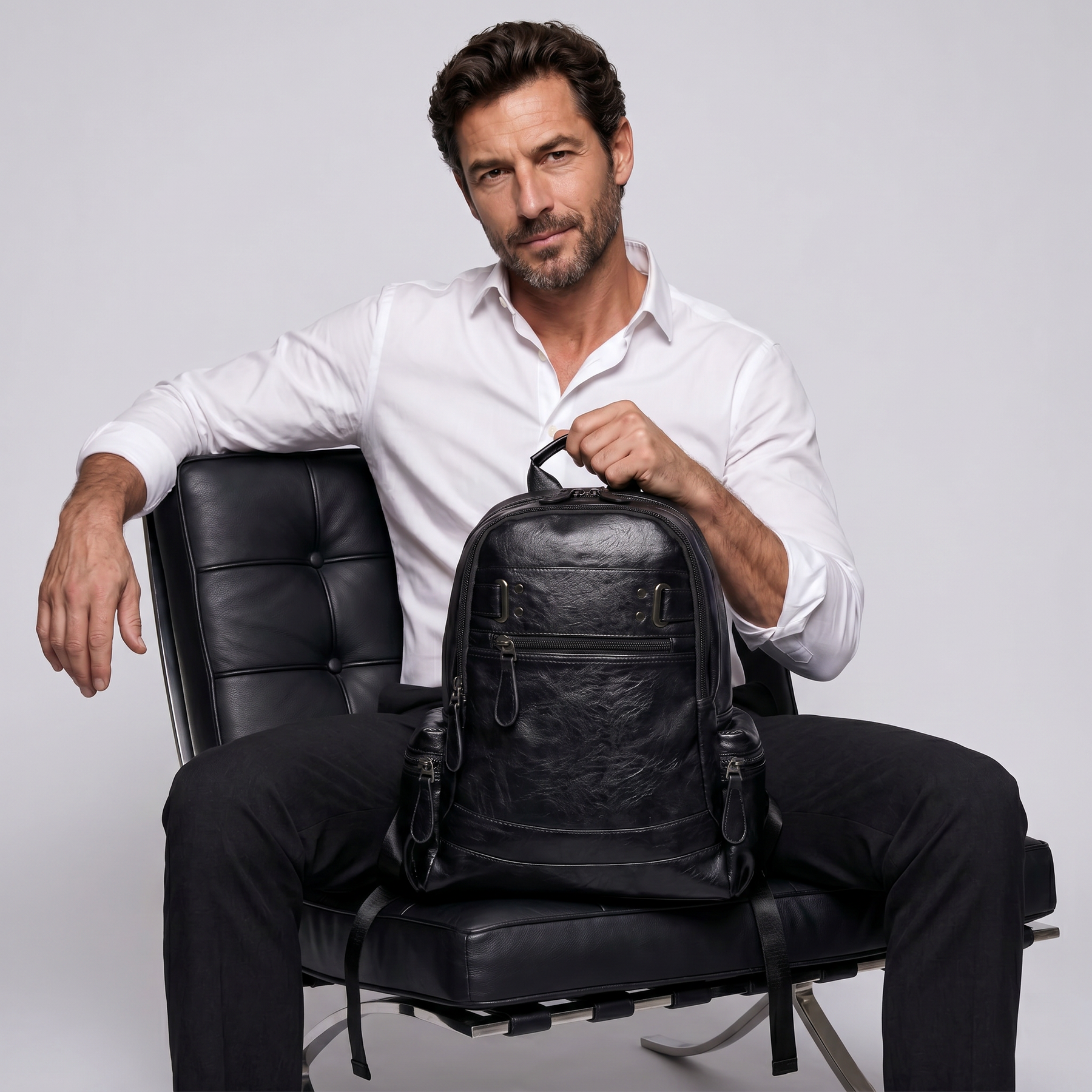 Men's Leather Backpack - Ridgeway