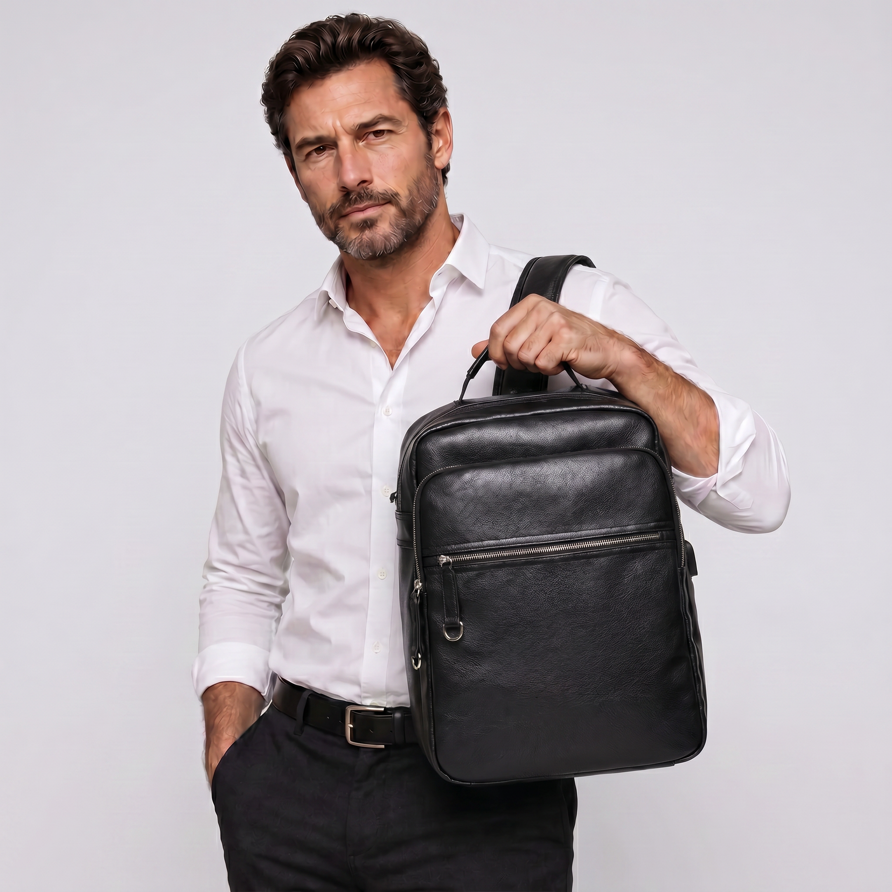 Men's Leather Backpack - Wrenbury