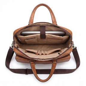 Men's Leather Briefcase - Rock