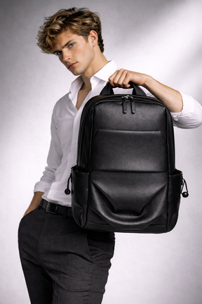 Men's Real Leather Backpack - Keswick