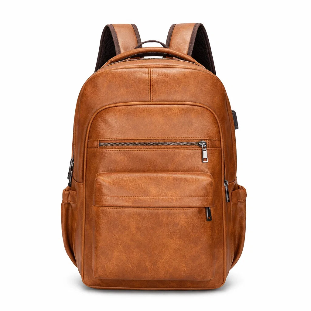 Men's Real Leather Backpack - Oxbridge
