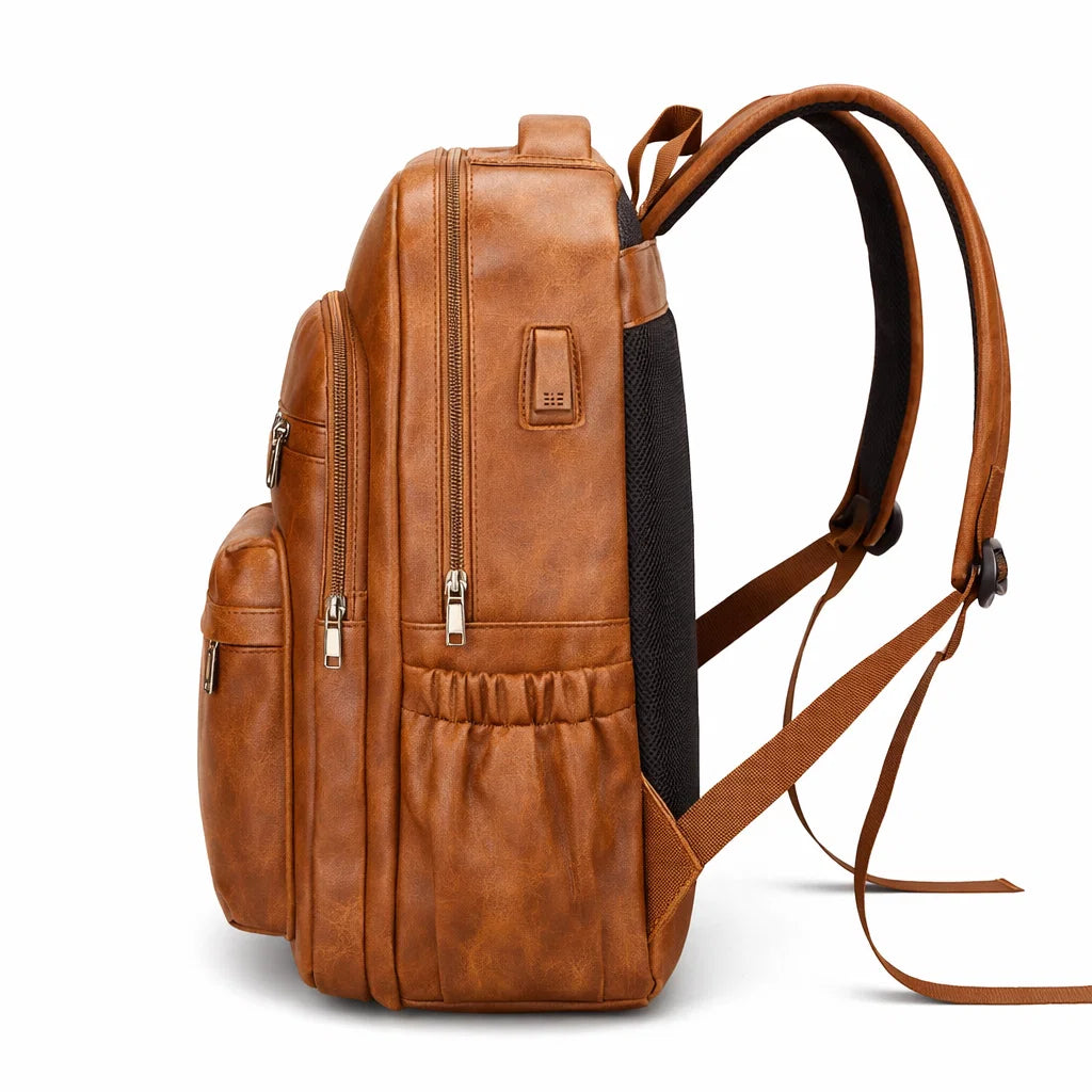 Men's Real Leather Backpack - Oxbridge