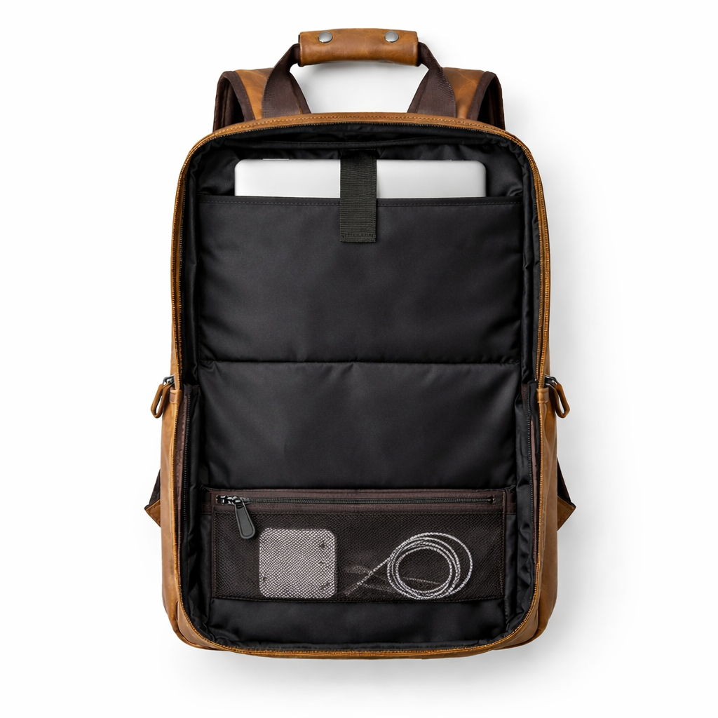 Men's Real Leather Backpack - Upton