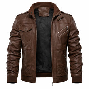Men's Real Leather Bomber Jacket with Removable Hood – Leather Elegance