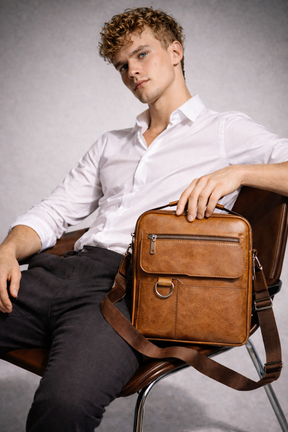 Men's Real Leather Satchel - Leepus 3 in 1