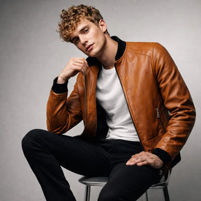 Men's Real Leather Slim Fit Biker Jacket – Donk
