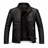 Men's Real Leather Slim Fit Biker Jacket – Raven