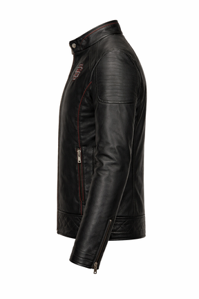 Men's Real Leather Slim Fit Biker Jacket – Raven