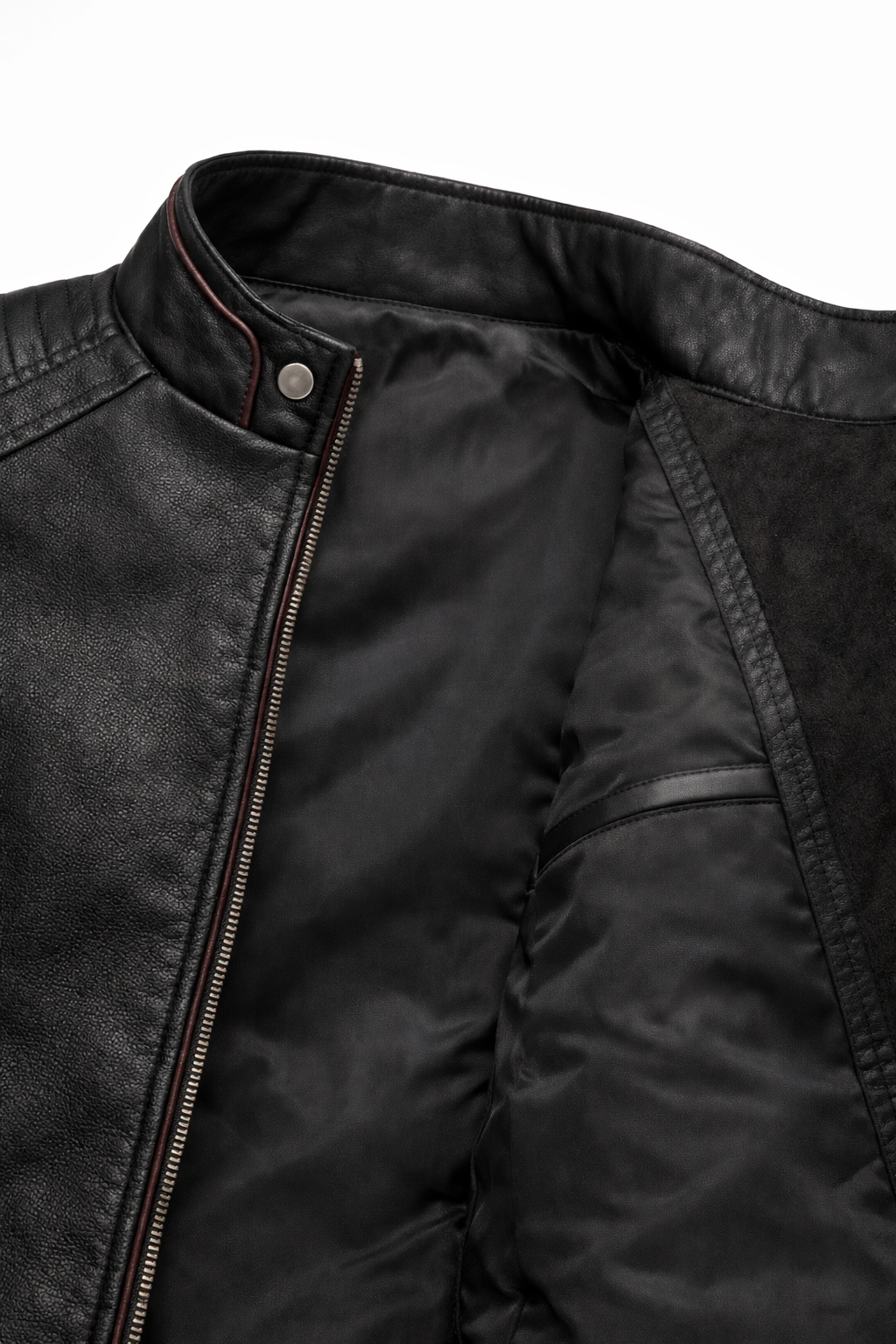 Men's Real Leather Slim Fit Biker Jacket – Raven