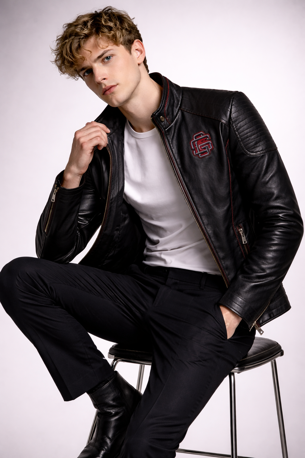 Men's Real Leather Slim Fit Biker Jacket – Raven