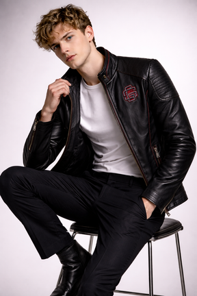 Men's Real Leather Slim Fit Biker Jacket – Raven