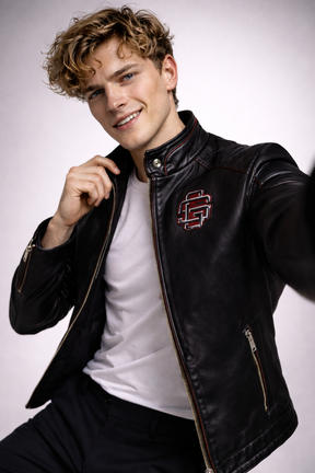 Men's Real Leather Slim Fit Biker Jacket – Raven