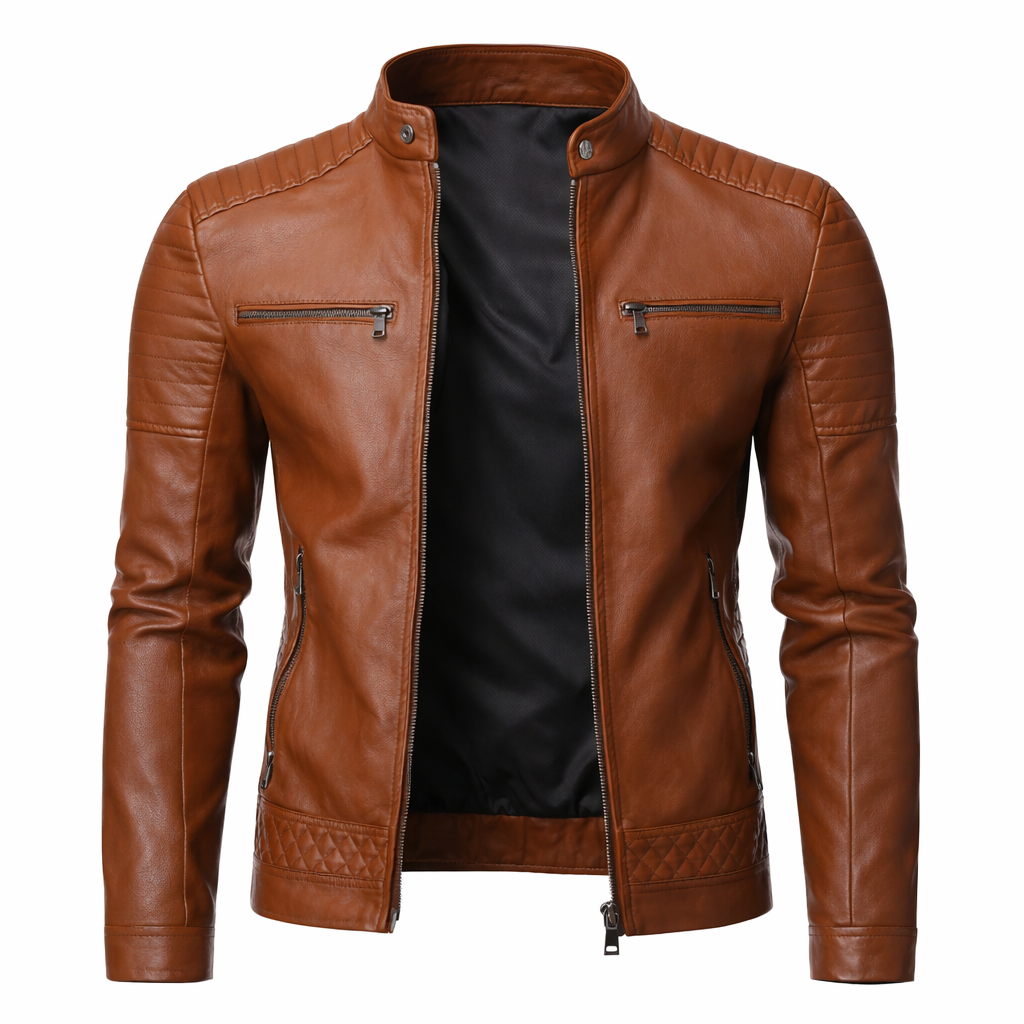 Men's Real Leather Slim Fit Biker Jacket – Rider