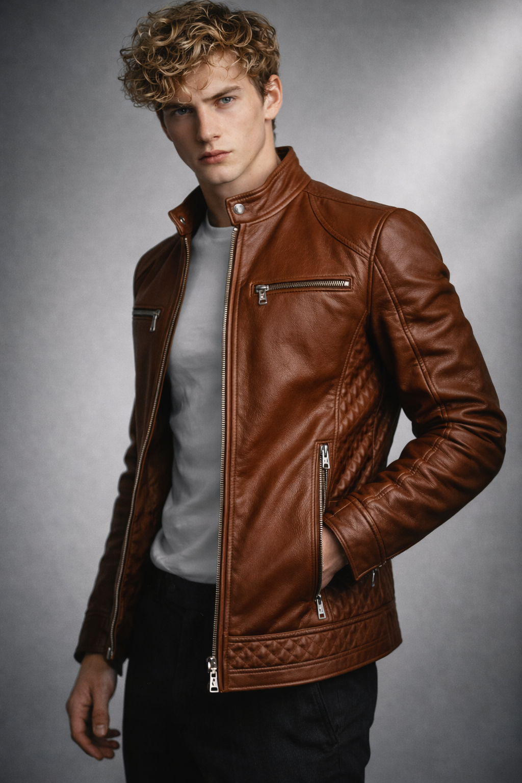 Men's Real Leather Slim Fit Biker Jacket – Rider