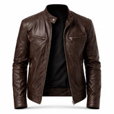 Men's Real Leather Slim Fit Biker Jacket – Toppest