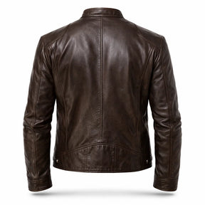 Men's Real Leather Slim Fit Biker Jacket – Toppest