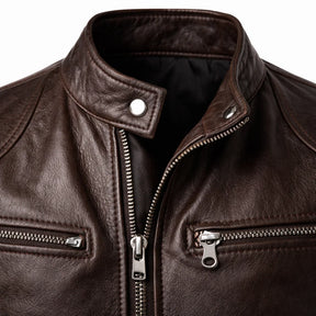Men's Real Leather Slim Fit Biker Jacket – Toppest