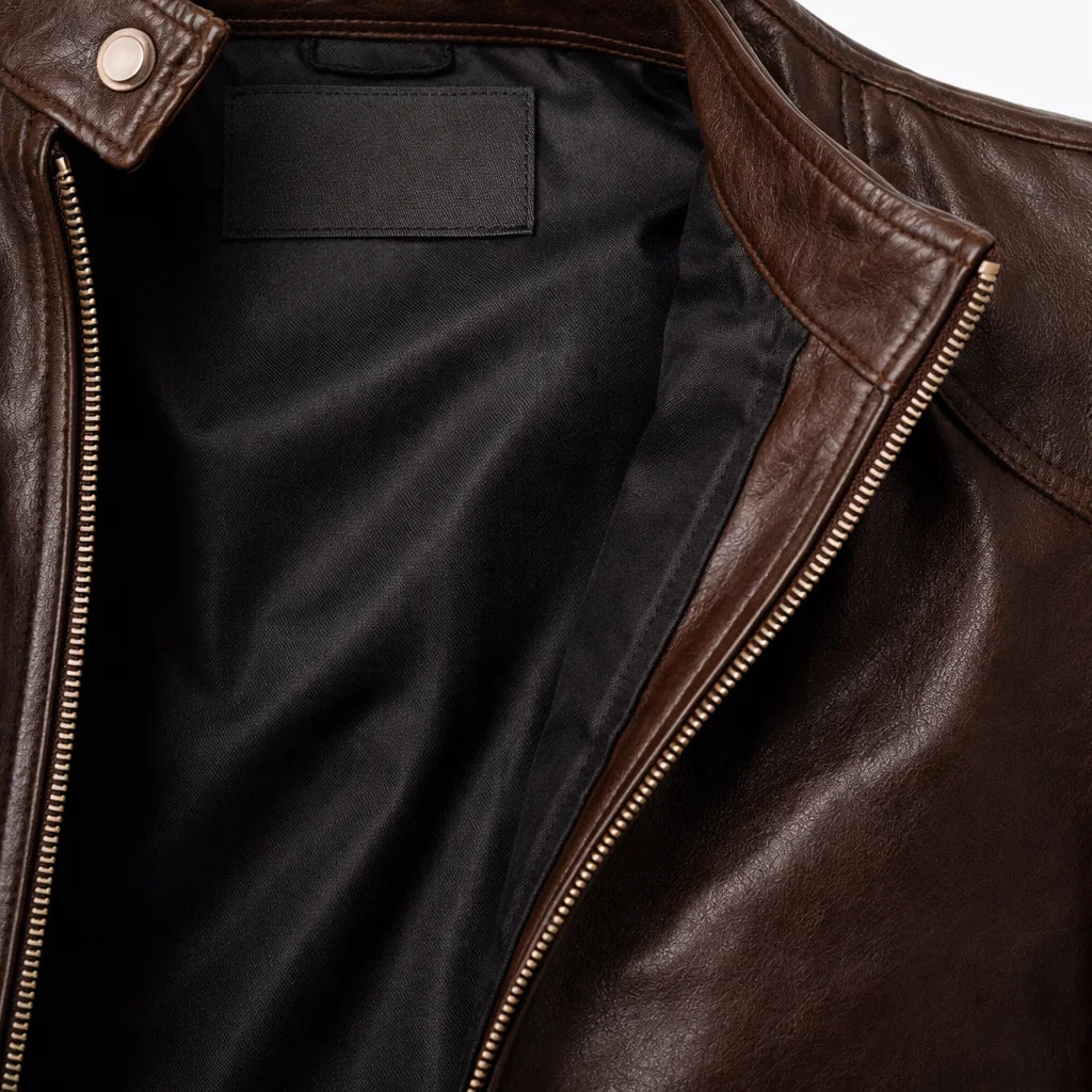 Men's Real Leather Slim Fit Biker Jacket – Toppest